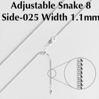 Adjustable Sterling silver silver snake chain